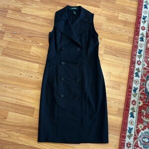 Lauren Ralph Lauren sleeveless black midi trench size 2